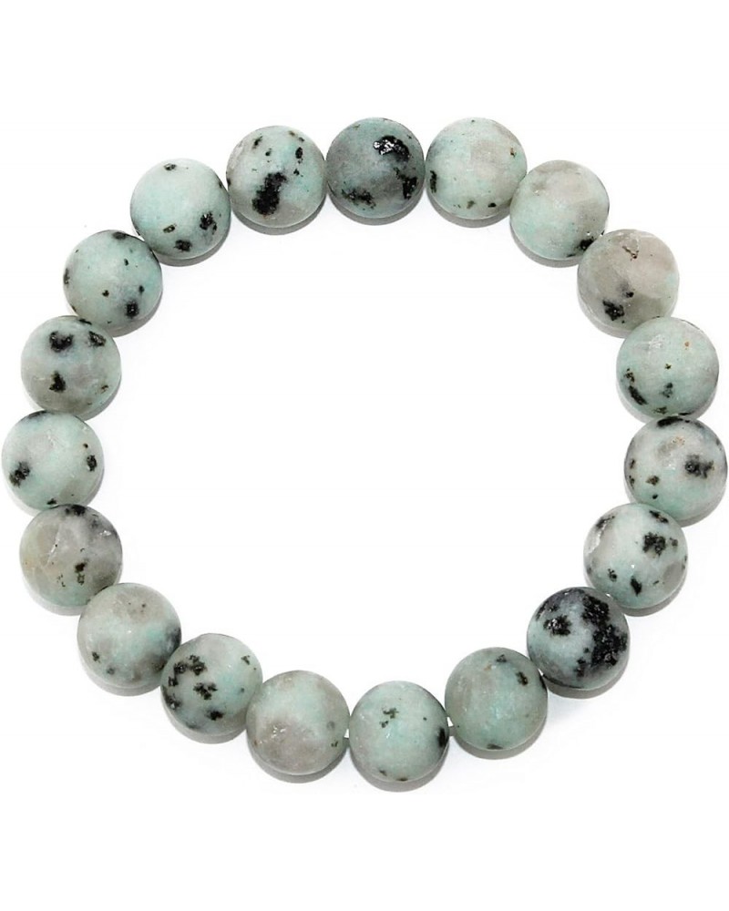 10mm Natural Earth Healing Semi Precious Round Gemstone Beaded Stretch Bracelet for Women Men Kiwi $11.20 Bracelets