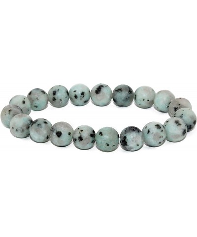 10mm Natural Earth Healing Semi Precious Round Gemstone Beaded Stretch Bracelet for Women Men Kiwi $11.20 Bracelets