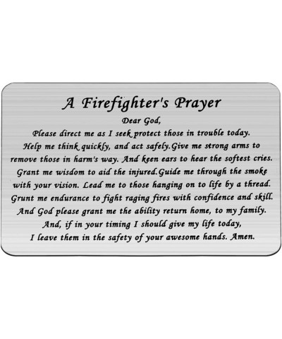 Firefighter's Prayer Metal Wallet Insert Card Military Jewelry Gifts for Firefighter Hero Fireman Graduation Gift Thin Red Li...