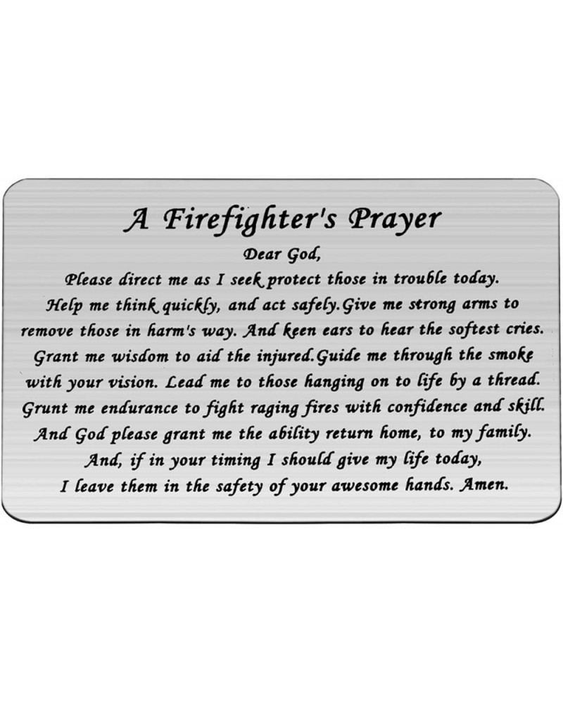 Firefighter's Prayer Metal Wallet Insert Card Military Jewelry Gifts for Firefighter Hero Fireman Graduation Gift Thin Red Li...