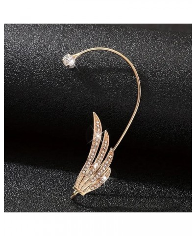 Rhinestone Ear Cuff for Women Climber Ear Wrap Gold Silver Wing Shaped Earrings for Girls gold $8.11 Earrings