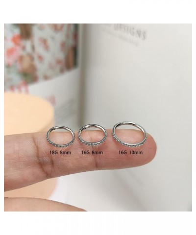 2pcs 16G 18G 20G CZ Nose Rings Hoop Hinged Segment Septum jewelry 316L Surgical Steel Cartilage Earrings Daith Rook Tragus Ea...