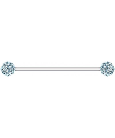 Multi-Sprinkle Dot Multi Gem Industrial Barbell 14 GA, L: 38mm, 6mm Ball Size, Aqua $9.03 Body Jewelry