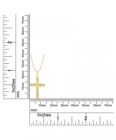 1/10 Carat Lab Created Moissanite Diamond Cross Necklace 14k Gold Plated 925 Sterling Silver Infinity Pendant Religious Jewel...