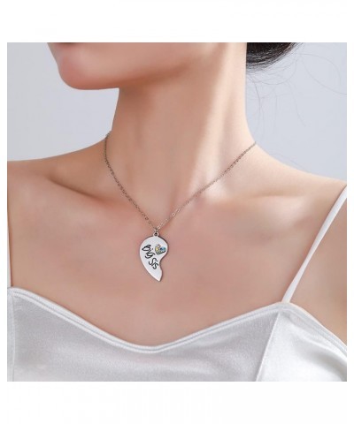 Best Friend Necklaces for 3 Sun Moon Star Cute Puzzle Necklace for Women Teen Girls Sister Heart Big sis Mid sis Little sis M...