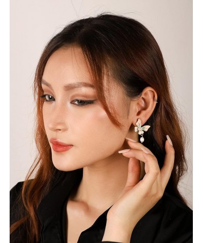 Shiny Big Butterfly Stud Earrings for Women, Teen Girls Trendy Essentials 5 B11 $6.75 Earrings