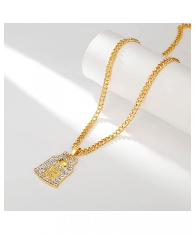 Gold Basketball Jersey Necklace, Basketball Number Necklace for Basketball Fans Star Memorial Souvenir 12 $11.19 Necklaces