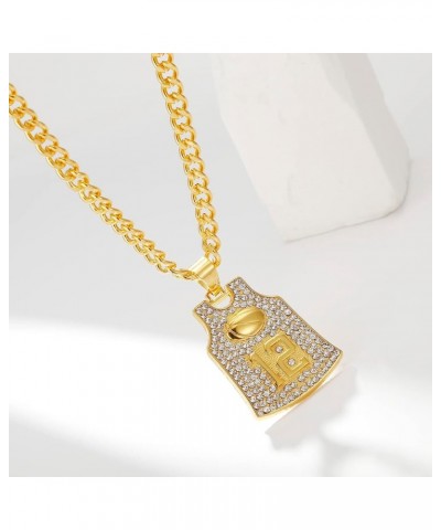 Gold Basketball Jersey Necklace, Basketball Number Necklace for Basketball Fans Star Memorial Souvenir 12 $11.19 Necklaces