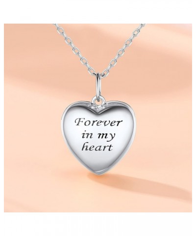 Personalized Locket Necklace for Women Heart Silver Locket Necklace That Holds Picture Keep Memorial Chain 16-22 Inch Custom ...