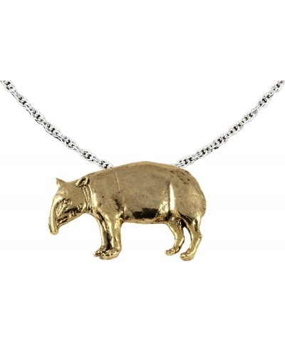 Handcrafted Exotic Pendant Necklace Gift - Elephants, Gorilla, Lion, Tiger, Tapir - Pewter, Copper, Gold - Includes 24 Inch S...