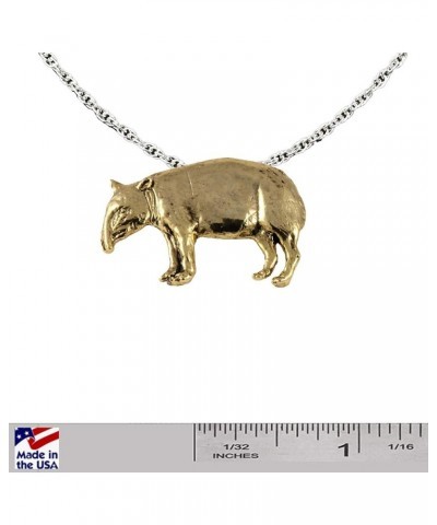 Handcrafted Exotic Pendant Necklace Gift - Elephants, Gorilla, Lion, Tiger, Tapir - Pewter, Copper, Gold - Includes 24 Inch S...