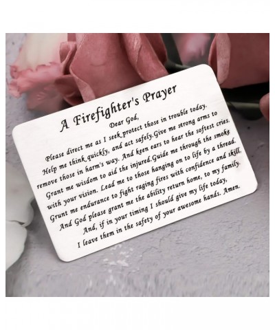 Firefighter's Prayer Metal Wallet Insert Card Military Jewelry Gifts for Firefighter Hero Fireman Graduation Gift Thin Red Li...