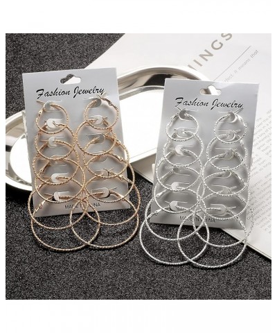 Big Hoop Earrings for Women Gold Silver Plated Hoop Statement Earrings Set Small Huggie Hoops Multipack Jewelry Earring Sets ...