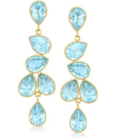 Multi-Gemstone Drop Earrings in 18kt Gold Over Sterling Sky Blue Topaz $31.70 Earrings