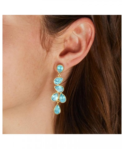 Multi-Gemstone Drop Earrings in 18kt Gold Over Sterling Sky Blue Topaz $31.70 Earrings