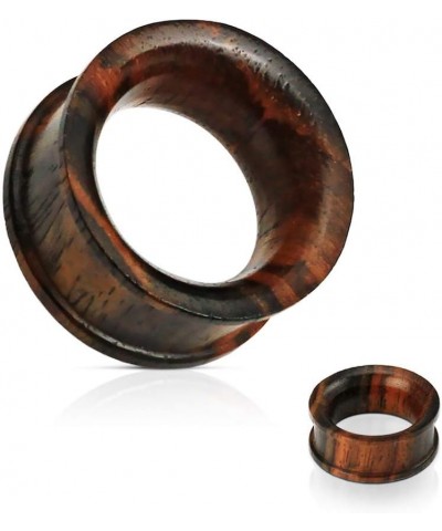 Concave Double Flat Flared Tunnel Organic Sono Wood Plug 0GA (8mm) $13.33 Body Jewelry