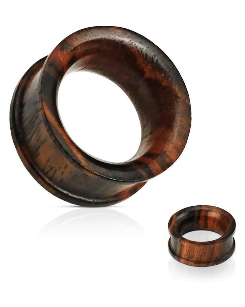 Concave Double Flat Flared Tunnel Organic Sono Wood Plug 0GA (8mm) $13.33 Body Jewelry