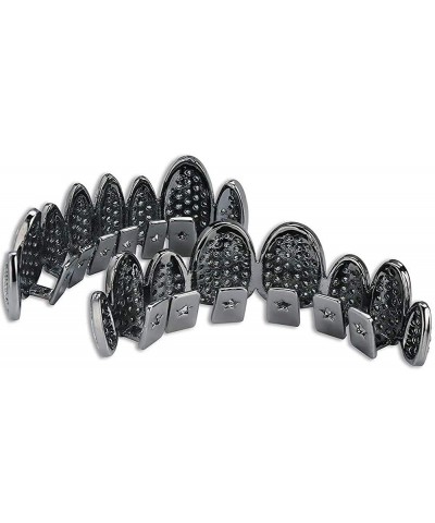 18K Gold Plated Iced Out Simulated Diamond Grills for Your Teeth with Molding Bars Aquamarine Set $16.42 Body Jewelry