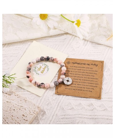 Retirement Natural Stone Bracelet Going Away Farewell Leaving Gifts for Women/Men Pink $10.61 Bracelets