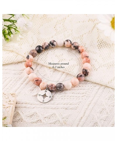 Retirement Natural Stone Bracelet Going Away Farewell Leaving Gifts for Women/Men Pink $10.61 Bracelets