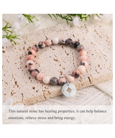 Retirement Natural Stone Bracelet Going Away Farewell Leaving Gifts for Women/Men Pink $10.61 Bracelets