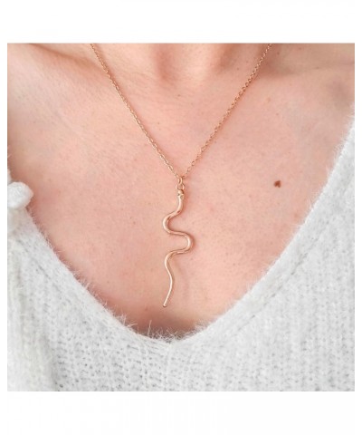 Gold Snake Chain Choker Necklace for Women Girls Dainty Spiral Pendant Necklace Jewelry Gift for Women Stainless Steel Spiral...