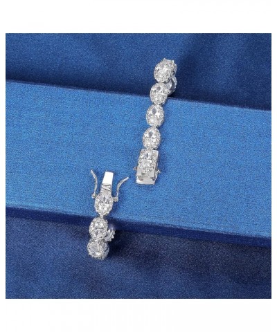 18K White Gold Heart Tennis Bracelet for Women Heart Cubic Zirconias, Size 6-8 inches Oval - 7.5 inch $13.43 Bracelets