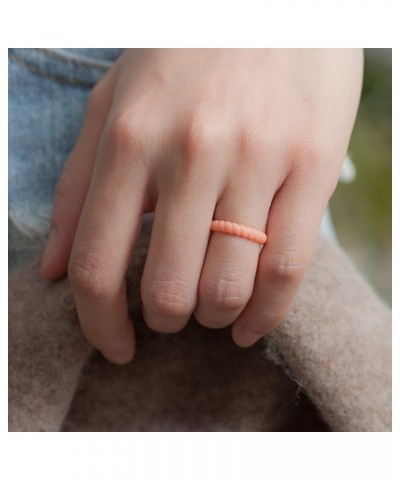 Women's Silicone Wedding Ring Like Diamond - 4.4mm~12.4mm Wide, 2mm~5.5mm Thick 5.5 - 6 (15.8mm) Z - Rose Pink, Peach, Light ...