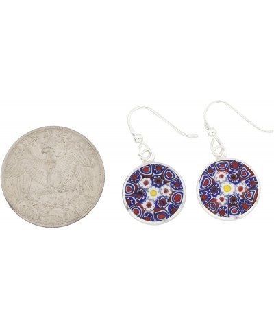 GlassOfVenice Murano Glass Millefiori Dangle Earrings - Silver $26.97 Earrings