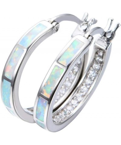 1Pc Women Opal Rhinestone Inlaid Huggie Hoop Earrings, Ideal Valentines Costume Jewelry for Women Girls Purple $3.57 Earrings