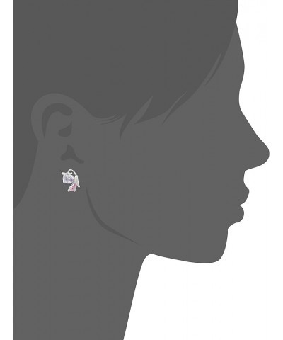 Jewelry Butterfly Stud Earrings with Zirconia Crystals 18K White Rose Gold Plated for Women Pink $12.33 Earrings