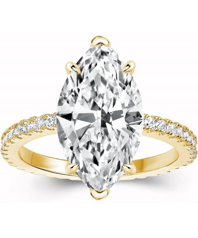 3.5CT Marquise Cut Engagement Ring,Simulated Diamond Ring,925 Sterling Silver 18K Yellow/White Gold Plated Promise Ring 4.5 (...