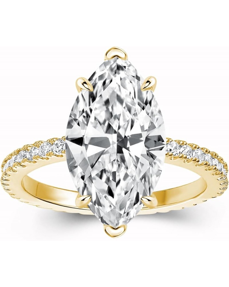 3.5CT Marquise Cut Engagement Ring,Simulated Diamond Ring,925 Sterling Silver 18K Yellow/White Gold Plated Promise Ring 4.5 (...