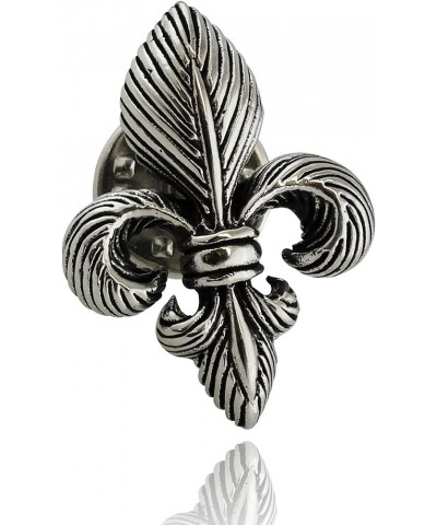 Sterling Silver Lapel Pins and Brooches for Women and Men Textured Fleur-de-Lis $27.00 Brooches & Pins