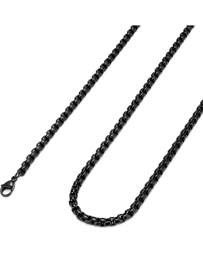 2-4MM Stainless Steel Mens Womens Black Necklace Rolo Cable Chain, 16-36 inches 26.0 Inches 4mm width $10.07 Necklaces