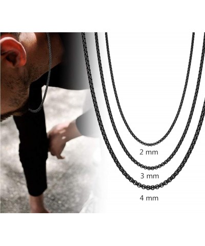 2-4MM Stainless Steel Mens Womens Black Necklace Rolo Cable Chain, 16-36 inches 26.0 Inches 4mm width $10.07 Necklaces