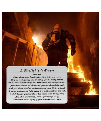 Firefighter's Prayer Metal Wallet Insert Card Military Jewelry Gifts for Firefighter Hero Fireman Graduation Gift Thin Red Li...