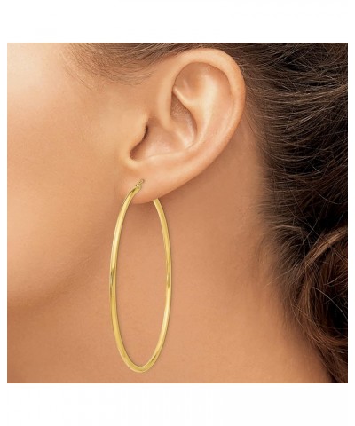 10K Yellow Gold Polished 2.5mm Tube Hoop Earrings - 60mm $142.76 Earrings