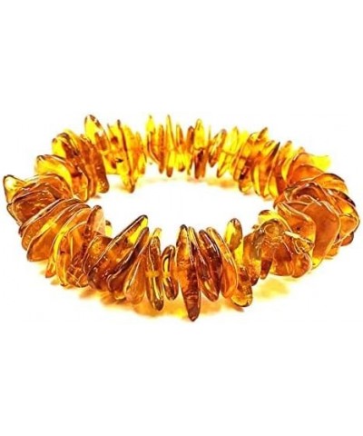 Natural Amber Bracelet on Elastic Band 7 inches - 100% Baltic Amber Beads - Amber Bracelets - Raw Amber Beads - Bracelet $14....