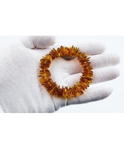 Natural Amber Bracelet on Elastic Band 7 inches - 100% Baltic Amber Beads - Amber Bracelets - Raw Amber Beads - Bracelet $14....