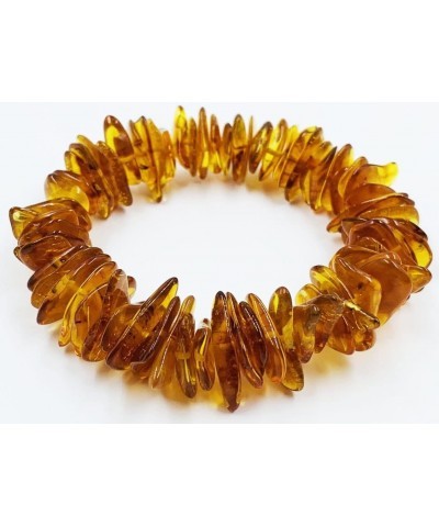 Natural Amber Bracelet on Elastic Band 7 inches - 100% Baltic Amber Beads - Amber Bracelets - Raw Amber Beads - Bracelet $14....