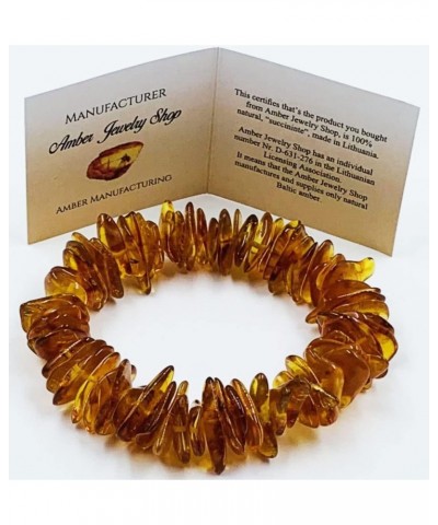 Natural Amber Bracelet on Elastic Band 7 inches - 100% Baltic Amber Beads - Amber Bracelets - Raw Amber Beads - Bracelet $14....